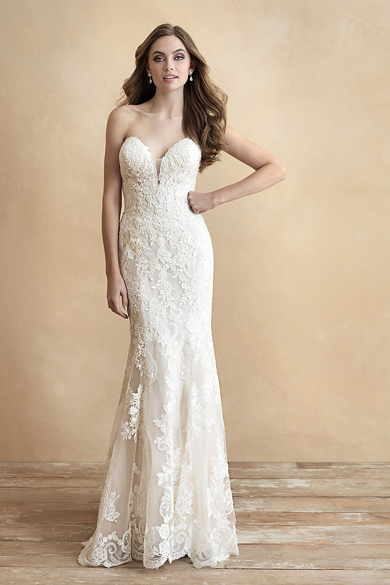 3307 Allure Romacne sheath silhouette wedding dress