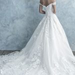 9681 Allure Bridals Off-Shoulder Sleeves & Lace Galore