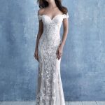 Off-Shoulder Cap Sleeves Wedding Dress Allure Bridals 9704