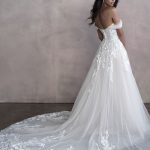 9803 Allure Bridals Soft and romantic off-shoulder gown