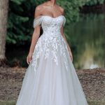 9803 Allure Bridals Soft and romantic off-shoulder gown