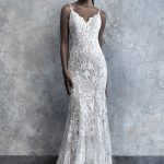 MJ520 Madison James Lacy Sheath Wedding Dress