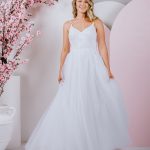 G303L LINED Elegant soft tulle skirt with delightful lace and straps