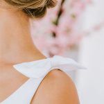 G304 Beautiful silhouette gown with sweet bows on the shoulder