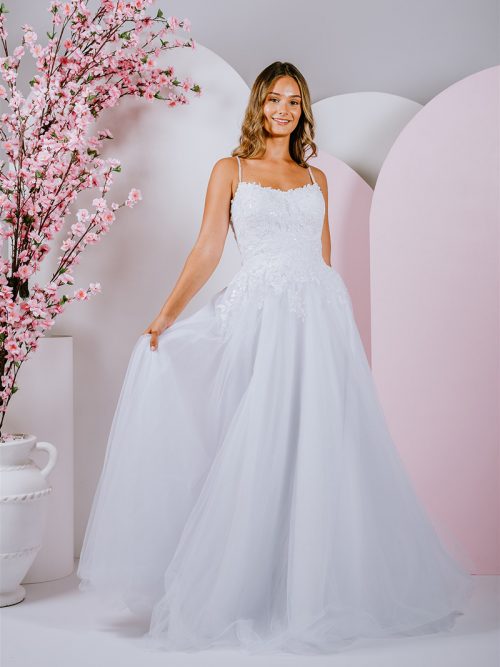 scoop neckline PR-2319 Debutante Gowns