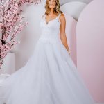 v-neckline PR-856 Debutante Gowns