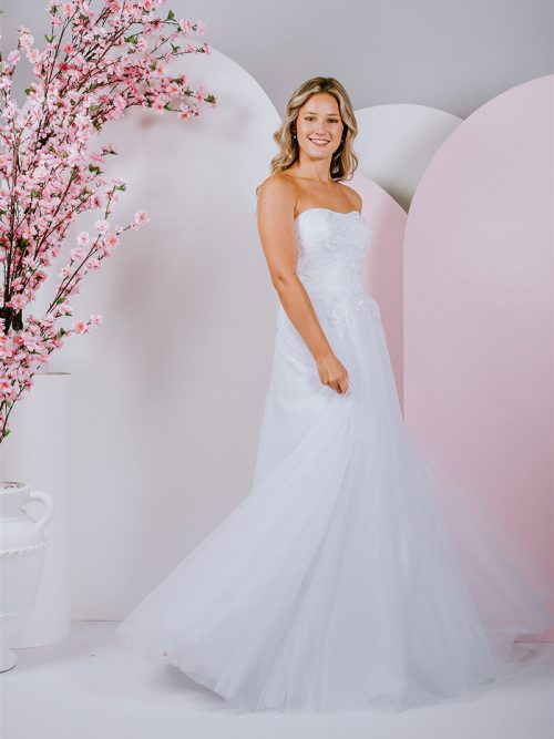 Modern floral lace PR-859 Debutante Gowns