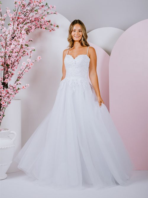 strapless sweetheart PR-907B Debutante Gowns