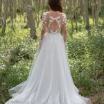 F227 'Lila' Wilderly Bridals lace leaves and flowers scatter A-line gown