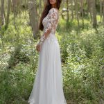 F227 'Lila' Wilderly Bridals lace leaves and flowers scatter A-line gown