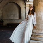 Wilderly Bridal 70s silhouette Weding Dress