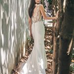 MJ808 Madison James Sheer Hemline Wedding Dress